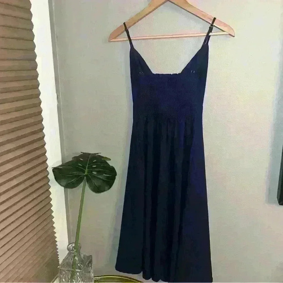 Women’s Yidarton Dress Size S Navy Blue Tie Front Cutout - Picture 4 of 10